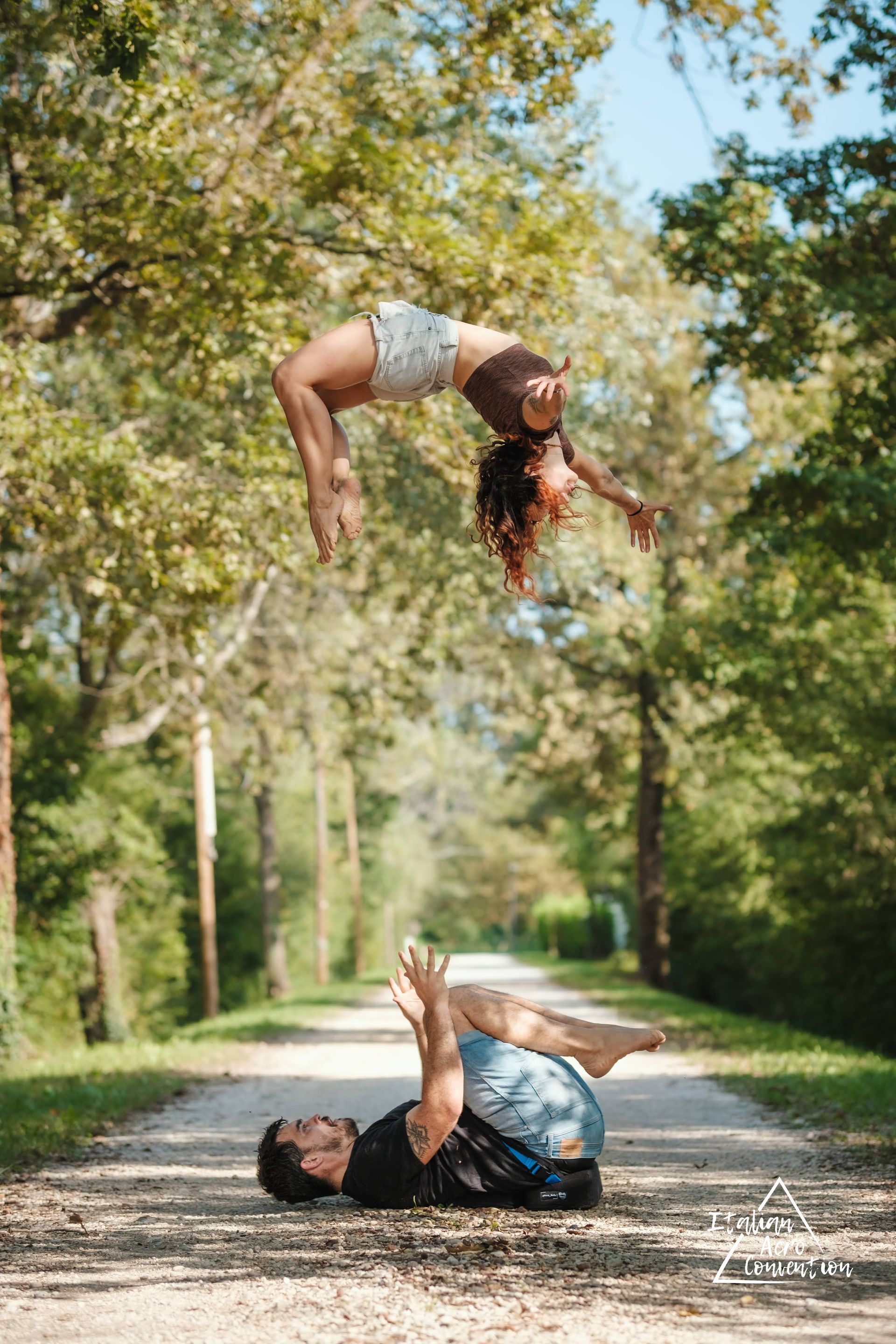 A collage of acro yoga images from the clapham common acro jam