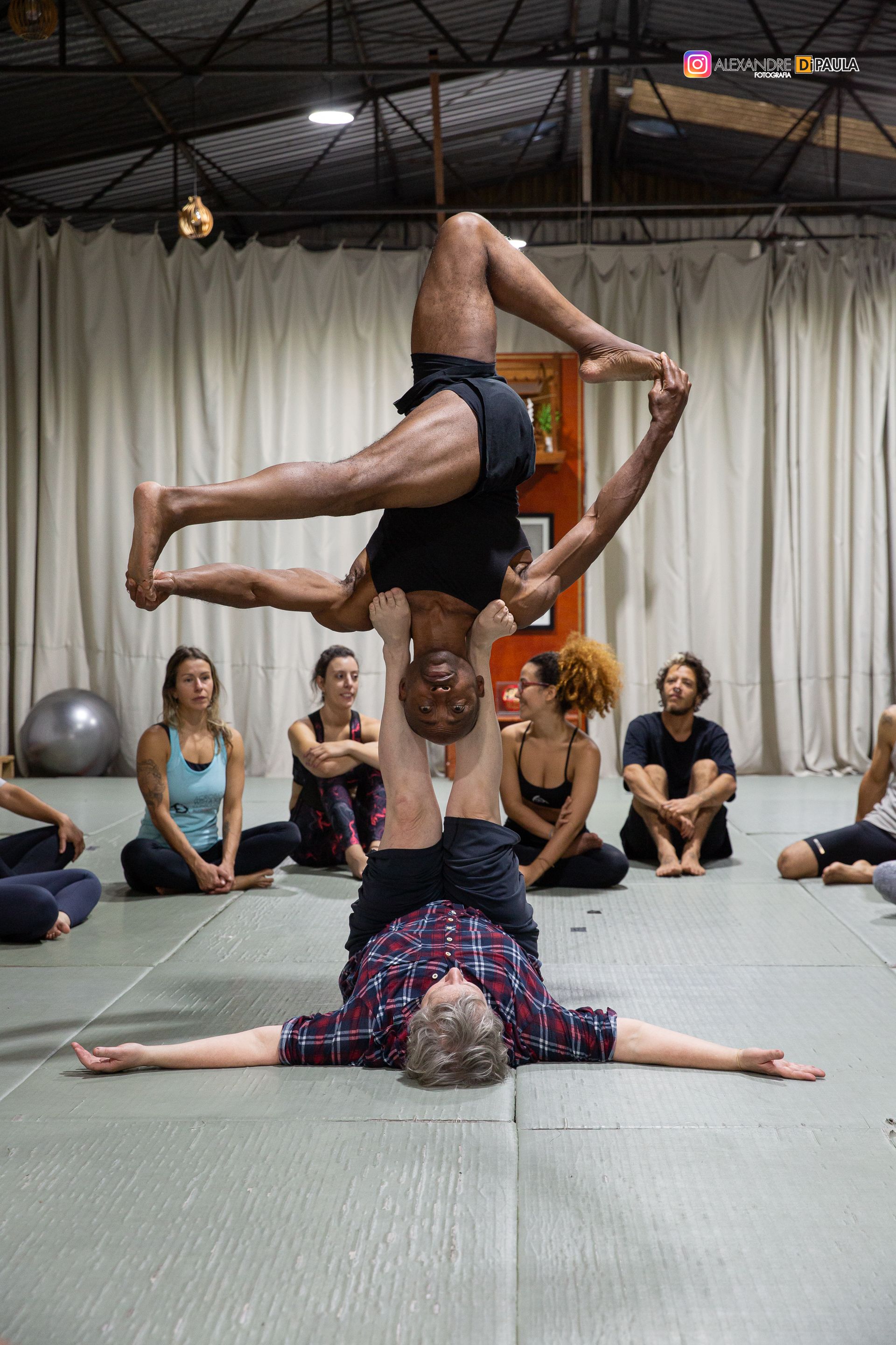 A collage of acro yoga images from the clapham common acro jam